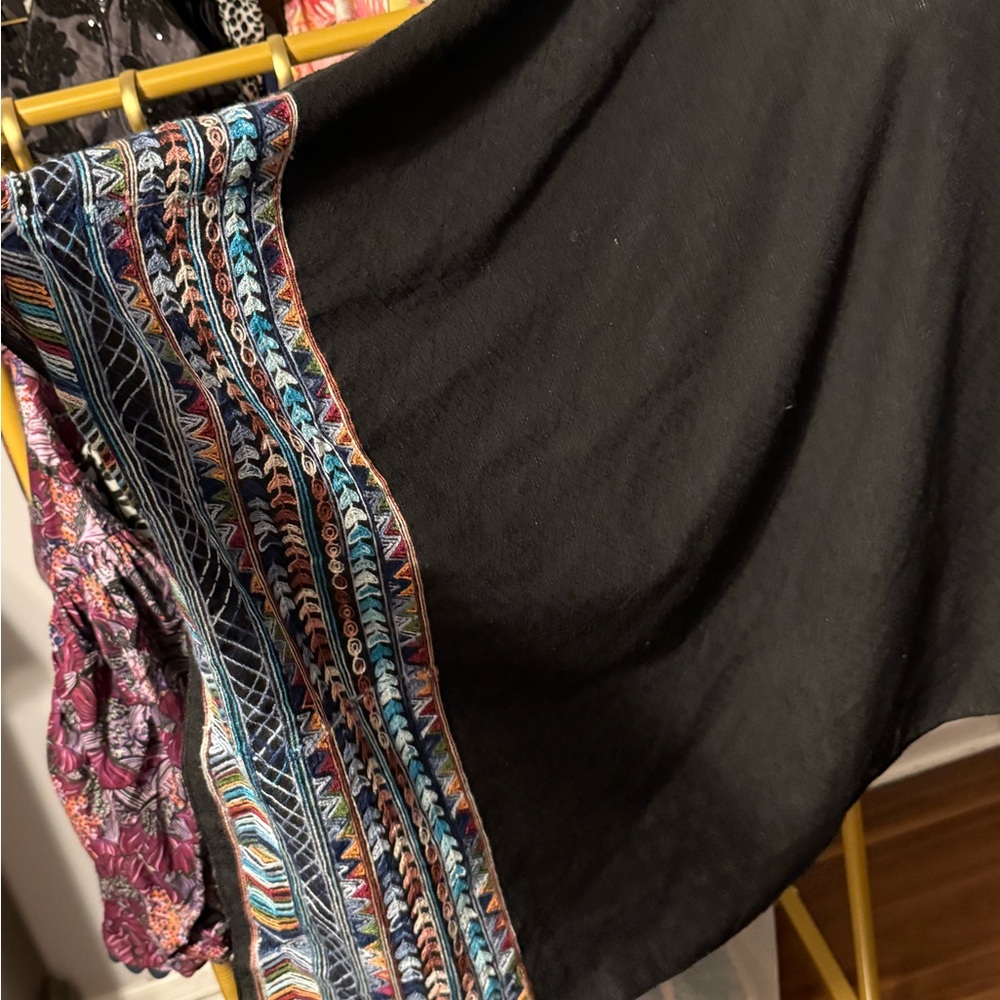 Three Bird Nest Colorful Embroidered Poncho - Picture 3 of 6